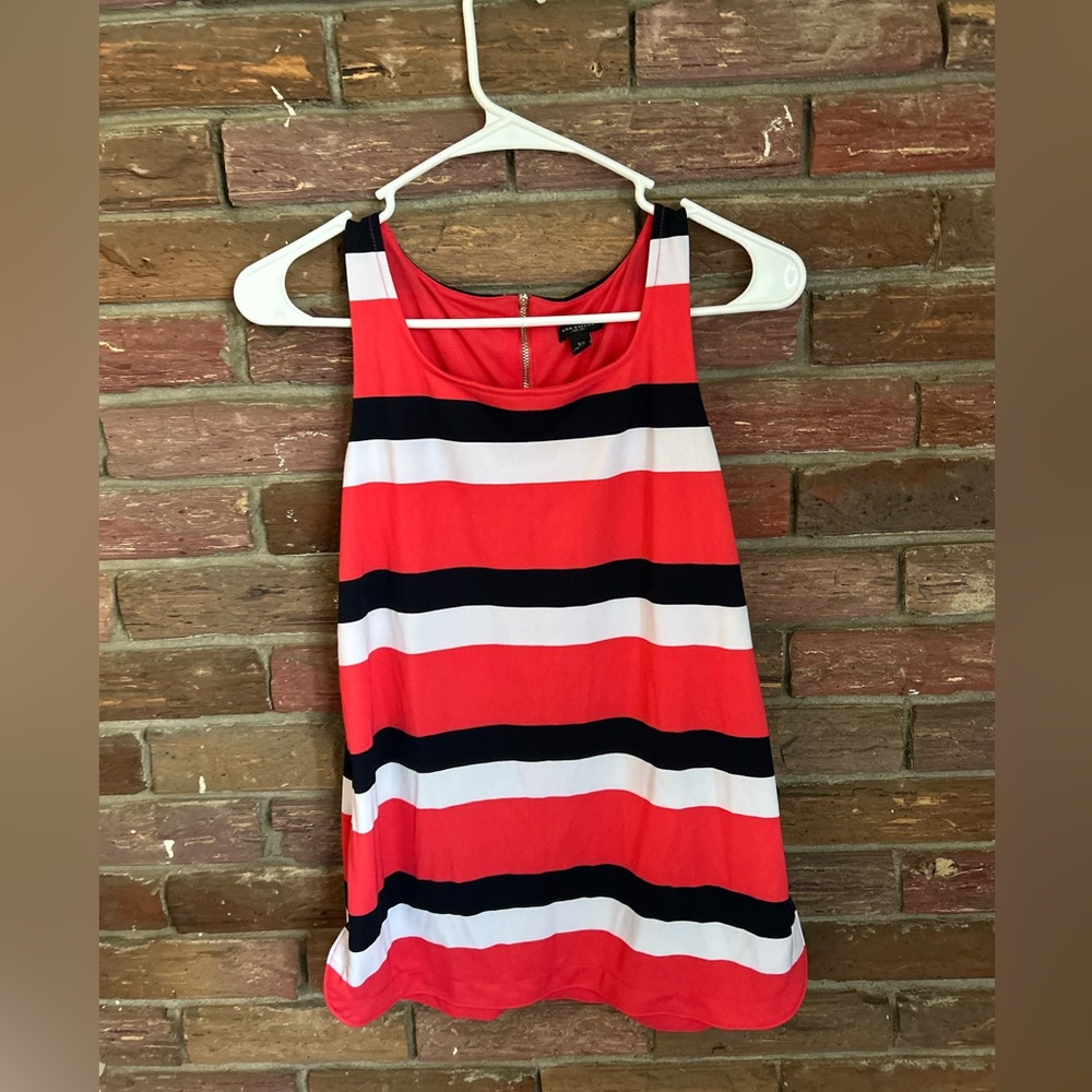 Ann Taylor Red and Black Sleeveless Dress